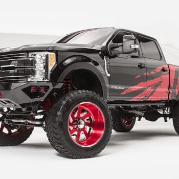 Customized frod truck with graphics, wheels, bumpers and more